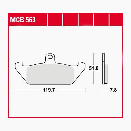 TRW Lucas Bremsbeläge organisch MCB563  119,7x51,8x7,8mm von TRW Lucas