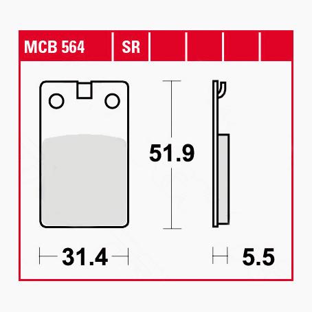 TRW Lucas Bremsbeläge organisch MCB564 31,4x51,9x5,5mm von TRW Lucas