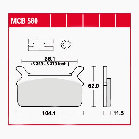 TRW Lucas Bremsbeläge organisch MCB580  104,1x62x11,5mm von TRW Lucas