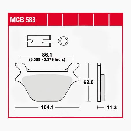 TRW Lucas Bremsbeläge organisch MCB583  104,1x62x11,3mm von TRW Lucas