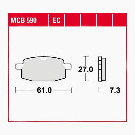 TRW Lucas Bremsbeläge organisch MCB590  61x27x7,3mm von TRW Lucas