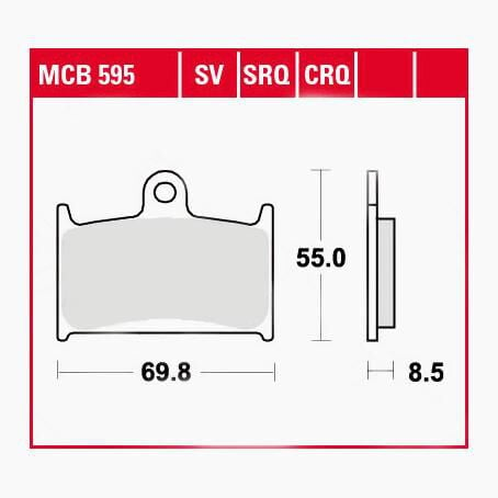 TRW Lucas Bremsbeläge organisch MCB595  69,8x55x8,5mm von TRW Lucas