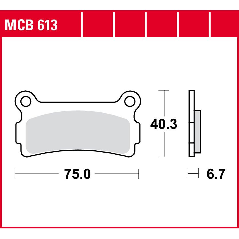 TRW Lucas Bremsbeläge organisch MCB613 75,0x40,3x6,7mm von TRW Lucas