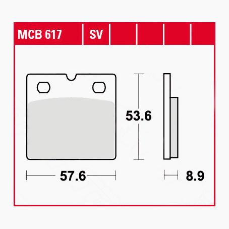 TRW Lucas Bremsbeläge organisch MCB617 57,6x53,6x8,9mm von TRW Lucas