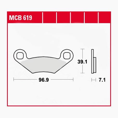 TRW Lucas Bremsbeläge organisch MCB619  96,9x39,1x7,1mm von TRW Lucas