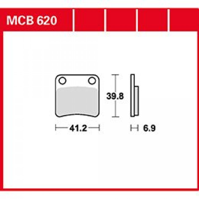 TRW Lucas Bremsbeläge organisch MCB620 41,2x39,8x6,9mm von TRW Lucas