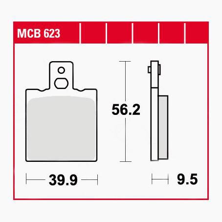 TRW Lucas Bremsbeläge organisch MCB623  39,9x56,2x9,5mm von TRW Lucas