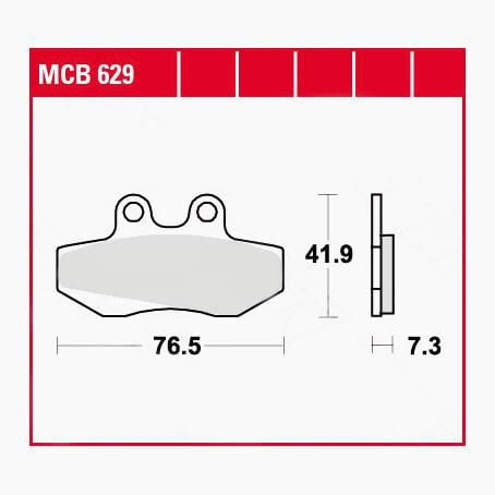 TRW Lucas Bremsbeläge organisch MCB629  76,5x41,9x7,3mm von TRW Lucas