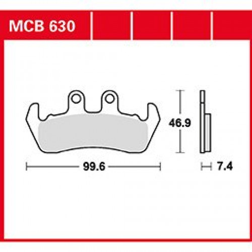 TRW Lucas Bremsbeläge organisch MCB630 99,6x46,9x7,4mm von TRW Lucas