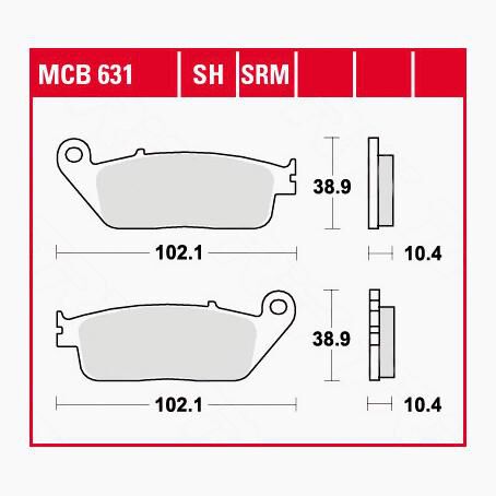 TRW Lucas Bremsbeläge organisch MCB631  102,1x38,9x10,4mm von TRW Lucas