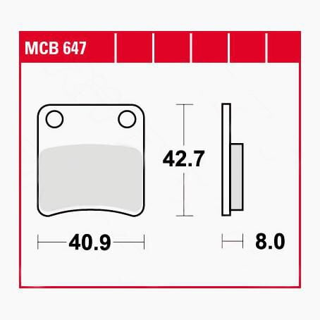 TRW Lucas Bremsbeläge organisch MCB647  40,9x42,7x8mm von TRW Lucas