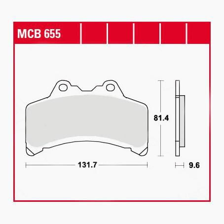 TRW Lucas Bremsbeläge organisch MCB655  131,7x81,4x9,6mm von TRW Lucas