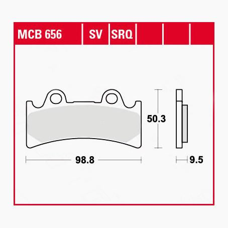 TRW Lucas Bremsbeläge organisch MCB656 98,8x50,3x9,5mm von TRW Lucas