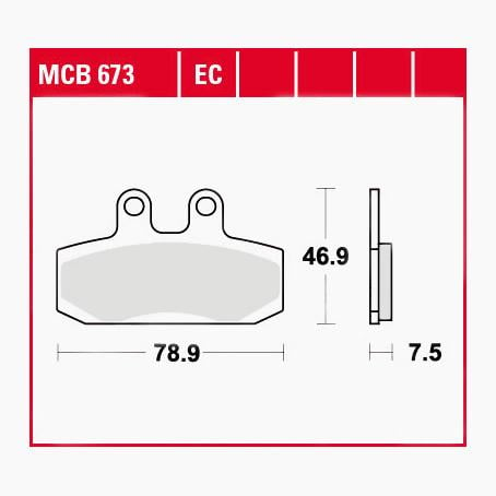 TRW Lucas Bremsbeläge organisch MCB673 78,9x46,9x7,5mm von TRW Lucas