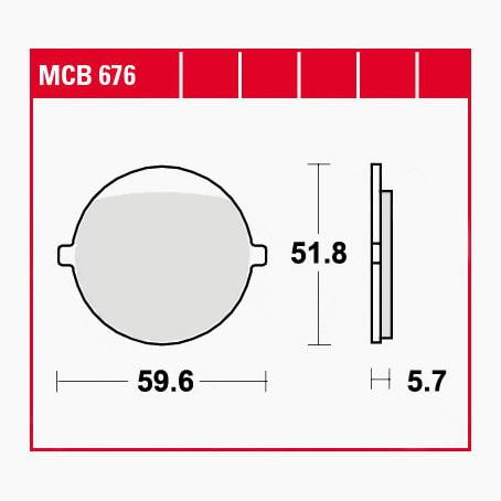 TRW Lucas Bremsbeläge organisch MCB676  59,6x51,8x5,7mm von TRW Lucas