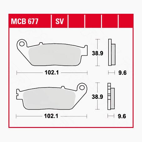 TRW Lucas Bremsbeläge organisch MCB677  102,1x38,9x9,6mm von TRW Lucas