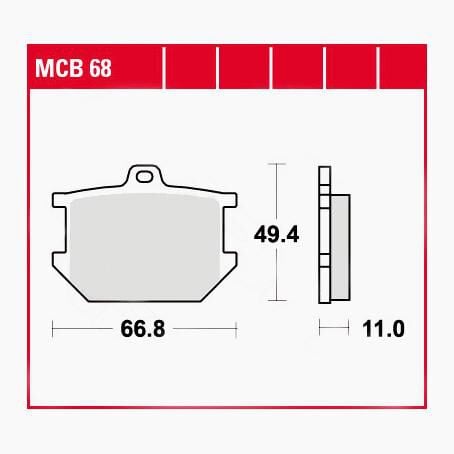 TRW Lucas Bremsbeläge organisch MCB68  66,8x49,4x11mm von TRW Lucas