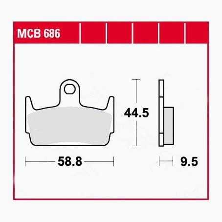 TRW Lucas Bremsbeläge organisch MCB686 58,8x44,5x9,5mm von TRW Lucas