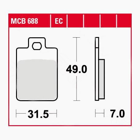 TRW Lucas Bremsbeläge organisch MCB688  31,5x49x7mm von TRW Lucas