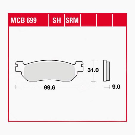 TRW Lucas Bremsbeläge organisch MCB699  99,6x31x9mm von TRW Lucas