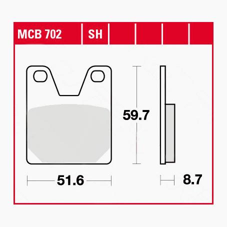 TRW Lucas Bremsbeläge organisch MCB702  51,6x59,7x8,7mm von TRW Lucas