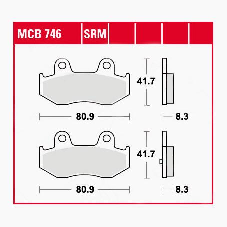 TRW Lucas Bremsbeläge organisch MCB746  80,9x41,7x8,3mm von TRW Lucas