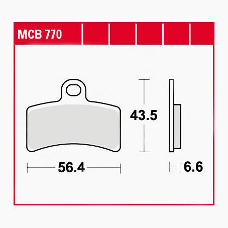 TRW Lucas Bremsbeläge organisch MCB770  56,4x43,5x6,6mm von TRW Lucas