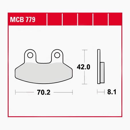 TRW Lucas Bremsbeläge organisch MCB779  70,2x42x8,1mm von TRW Lucas