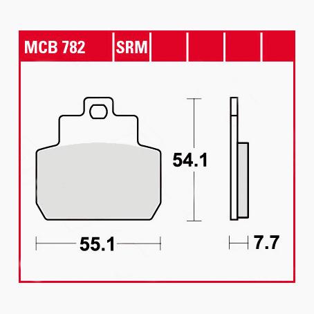 TRW Lucas Bremsbeläge organisch MCB782  55,1x54,1x7,7mm von TRW Lucas