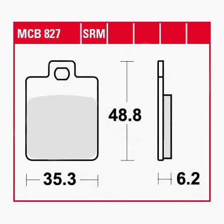 TRW Lucas Bremsbeläge organisch MCB827 35,3x48,8x6,2mm von TRW Lucas