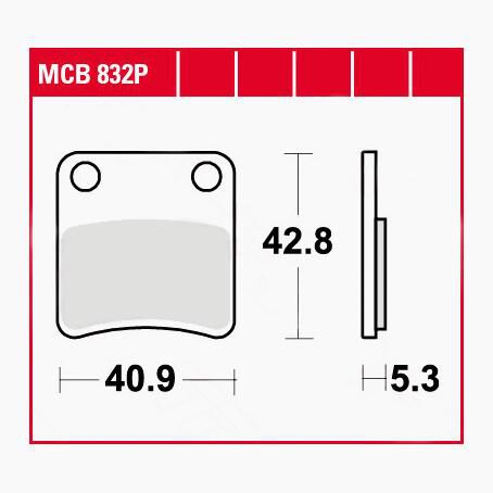 TRW Lucas Bremsbeläge organisch MCB832P  40,9x42,8x5,3mm von TRW Lucas