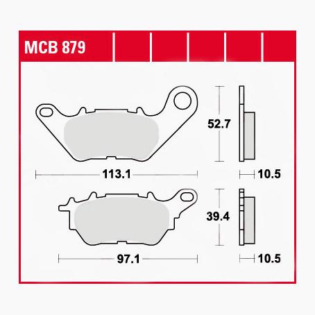 TRW Lucas Bremsbeläge organisch MCB879  113,1/97,1x52,7/39,4x10,5mm von TRW Lucas