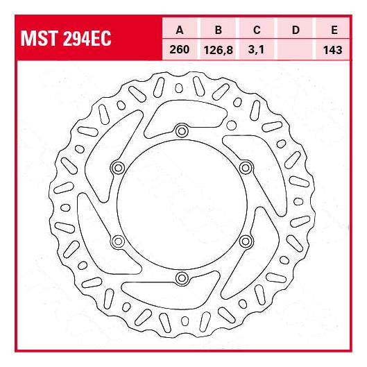 TRW Lucas Bremsscheibe EC MST294EC 260/126,8/143/3,1mm von TRW Lucas