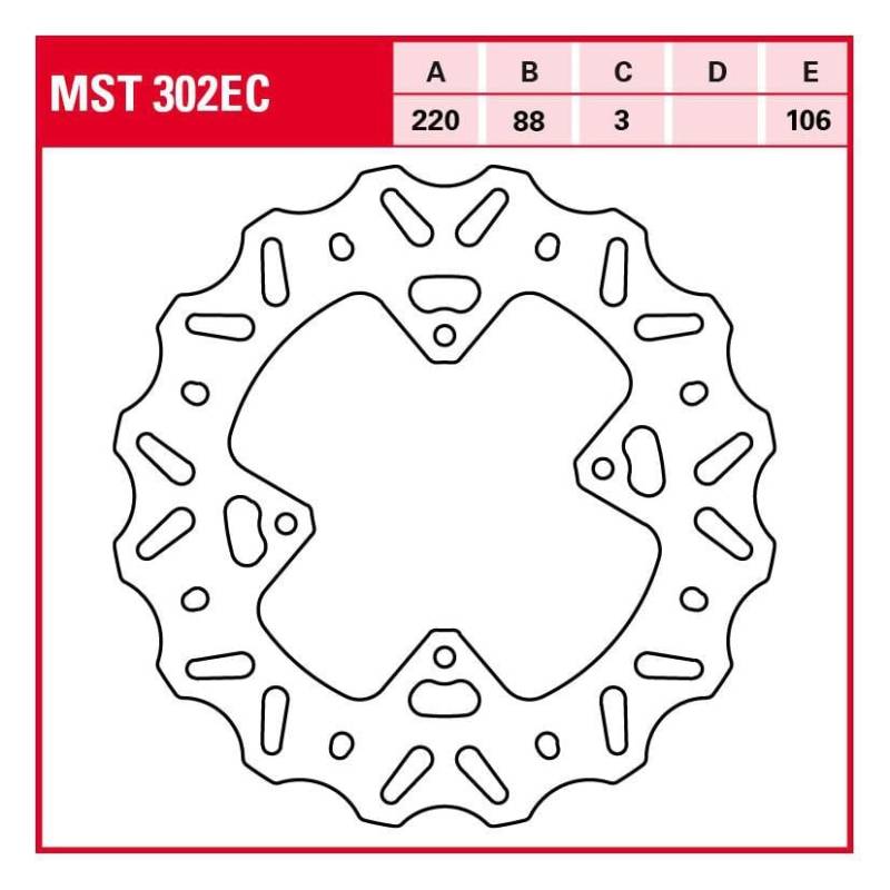 TRW Lucas Bremsscheibe EC MST302EC 220/88/106/3mm von TRW Lucas
