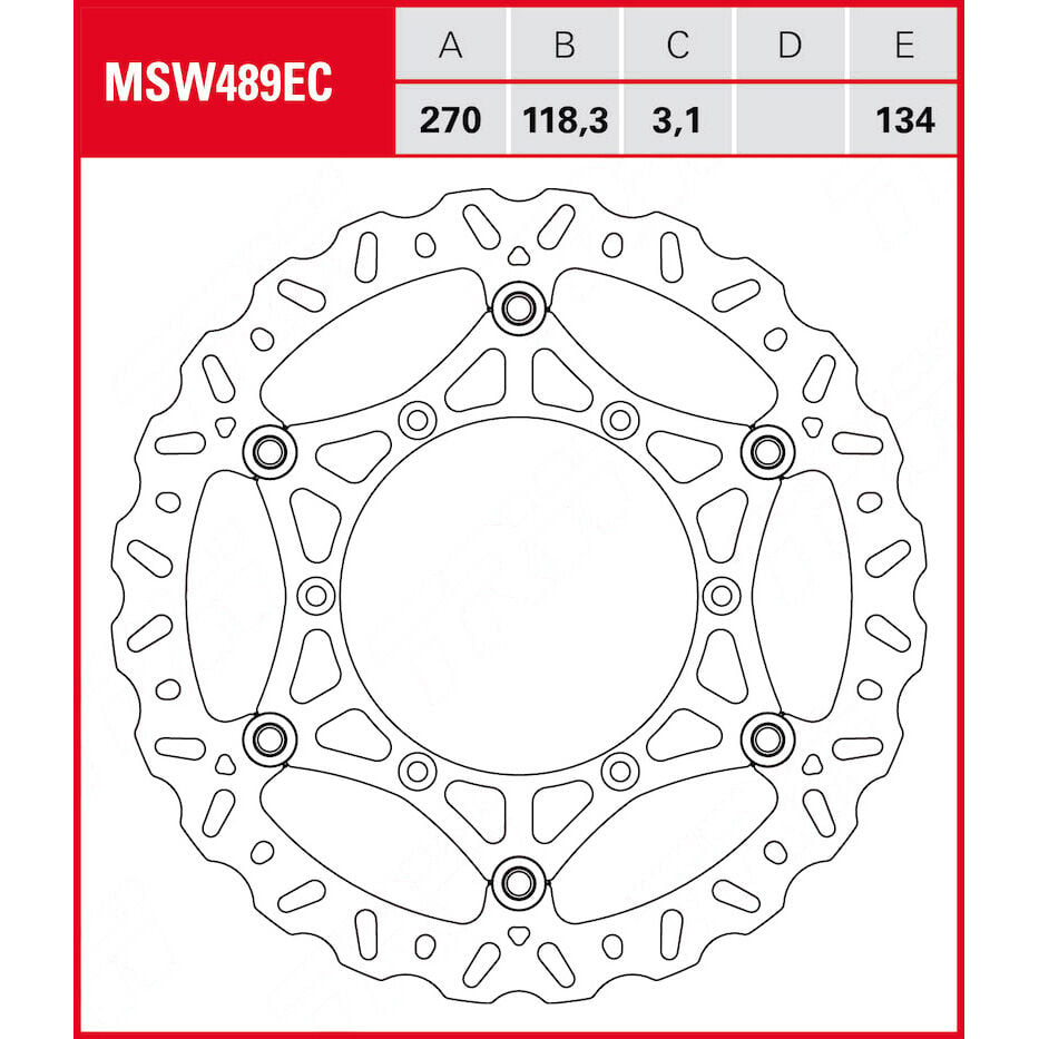 TRW Lucas Bremsscheibe EC schwimmend MSW489EC 270/118,3/134/3,1mm von TRW Lucas