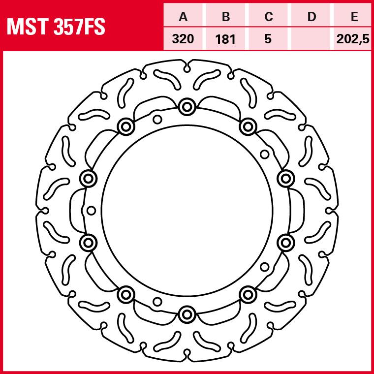 TRW Lucas Bremsscheibe RAC schwimmend MST357FS 320/181/202,5/5mm von TRW Lucas