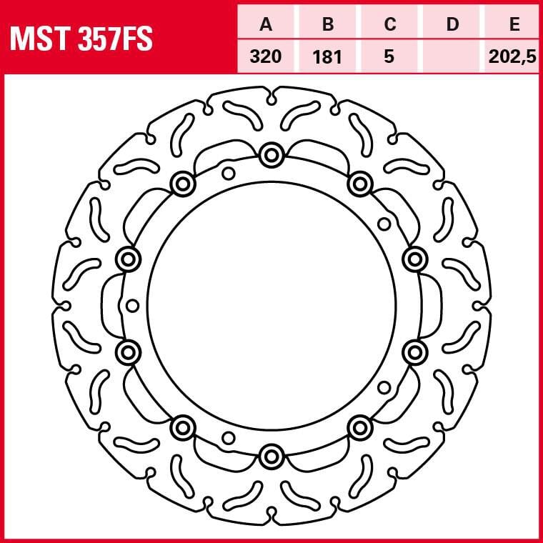 TRW Lucas Bremsscheibe RAC schwimmend MST357FS 320/181/202,5/5mm von TRW Lucas
