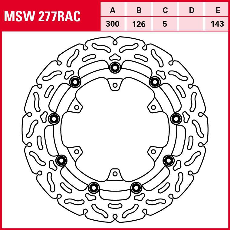 TRW Lucas Bremsscheibe RAC schwimmend MSW277RAC 300/228/126/5mm von TRW Lucas