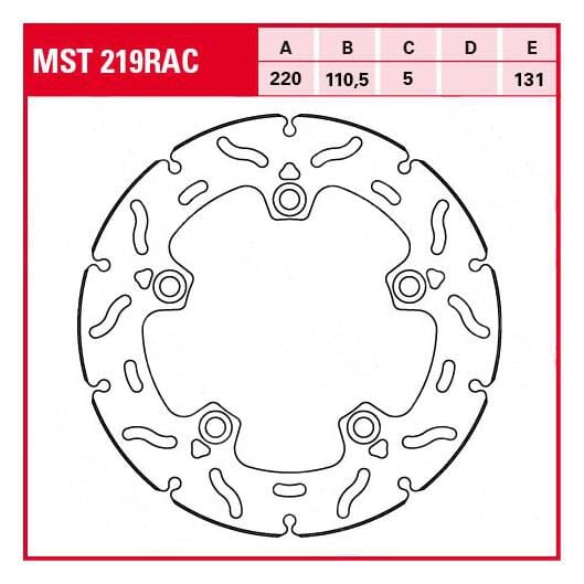 TRW Lucas Bremsscheibe RAC starr MST219RAC 220/110,5/131/5mm von TRW Lucas