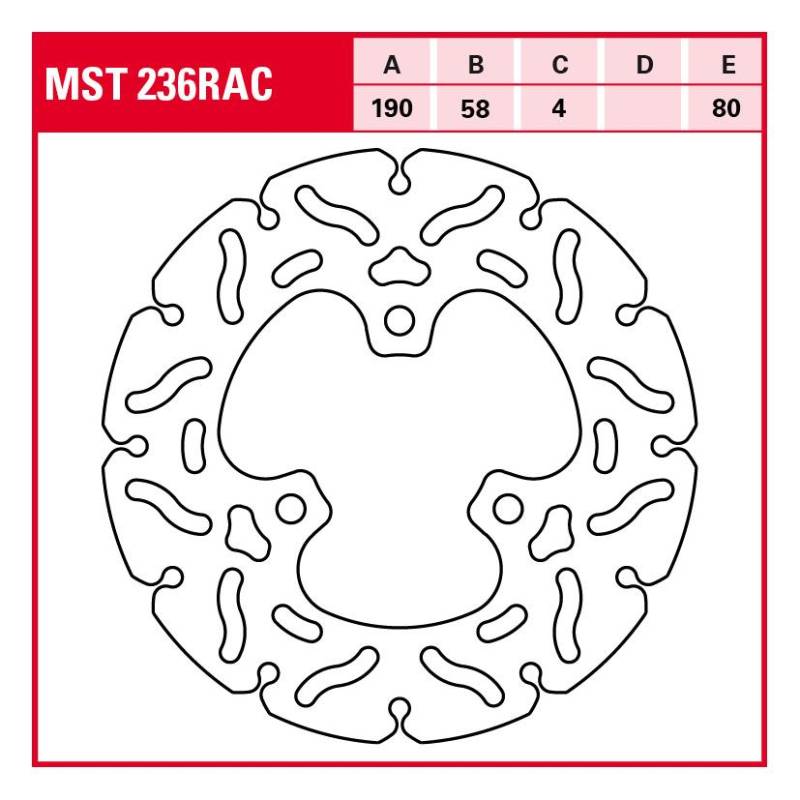 TRW Lucas Bremsscheibe RAC starr MST236RAC 190/58/80/4mm von TRW Lucas