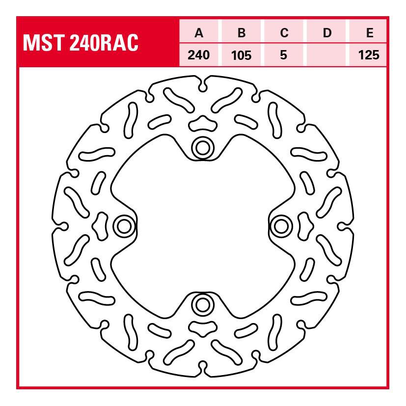 TRW Lucas Bremsscheibe RAC starr MST240RAC 240/105/125/5mm von TRW Lucas