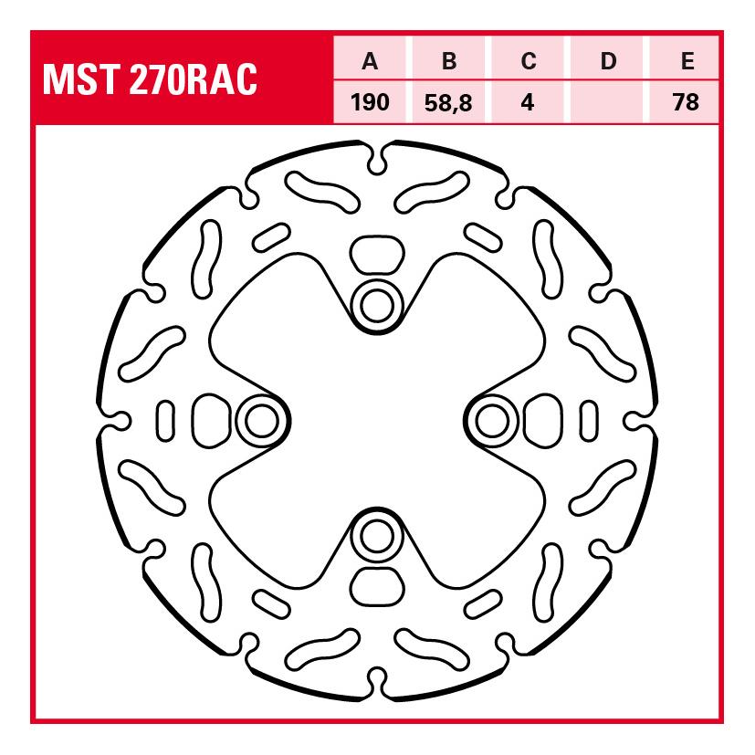 TRW Lucas Bremsscheibe RAC starr MST270RAC 190/58,8/78/4mm von TRW Lucas