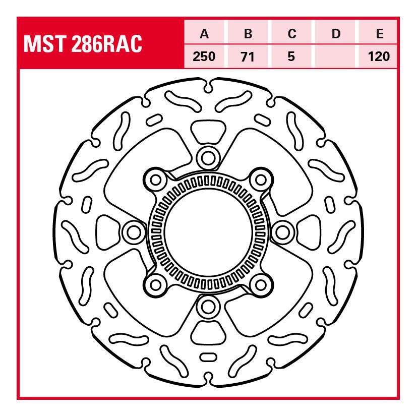 TRW Lucas Bremsscheibe RAC starr MST286RAC 250/71/120/5mm von TRW Lucas