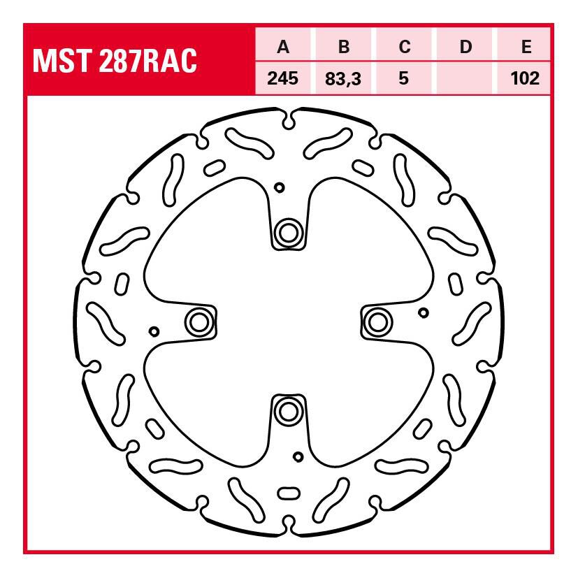 TRW Lucas Bremsscheibe RAC starr MST287RAC 245/83,3/102/5mm von TRW Lucas