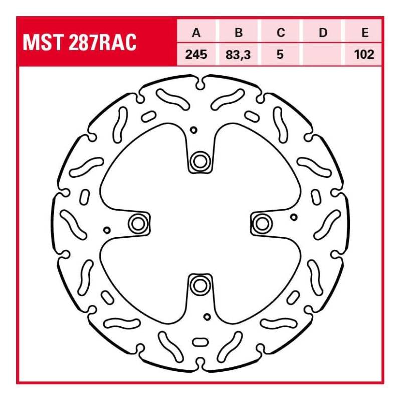 TRW Lucas Bremsscheibe RAC starr MST287RAC 245/83,3/102/5mm von TRW Lucas