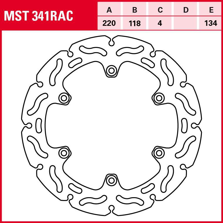 TRW Lucas Bremsscheibe RAC starr MST341RAC 220/118/134/4mm von TRW Lucas
