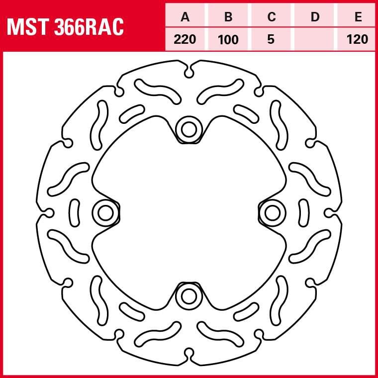 TRW Lucas Bremsscheibe RAC starr MST366RAC 220/100/120/5mm von TRW Lucas