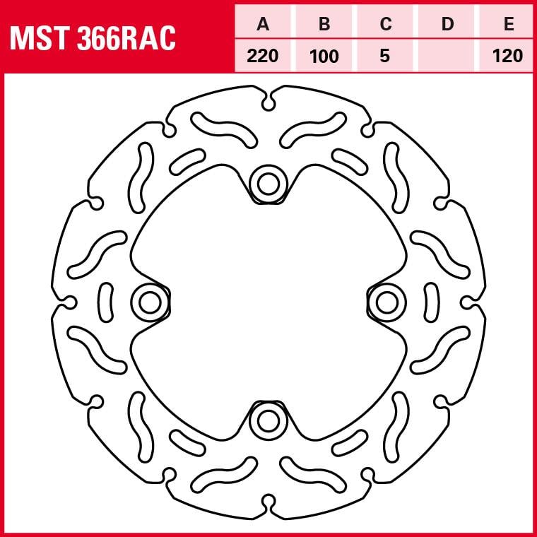 TRW Lucas Bremsscheibe RAC starr MST366RAC 220/100/120/5mm von TRW Lucas