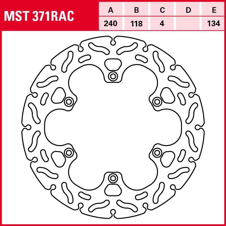 TRW Lucas Bremsscheibe RAC starr MST371RAC 240/118/134/4mm von TRW Lucas