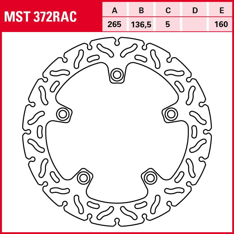 TRW Lucas Bremsscheibe RAC starr MST372RAC 265/136,5/160/5mm von TRW Lucas